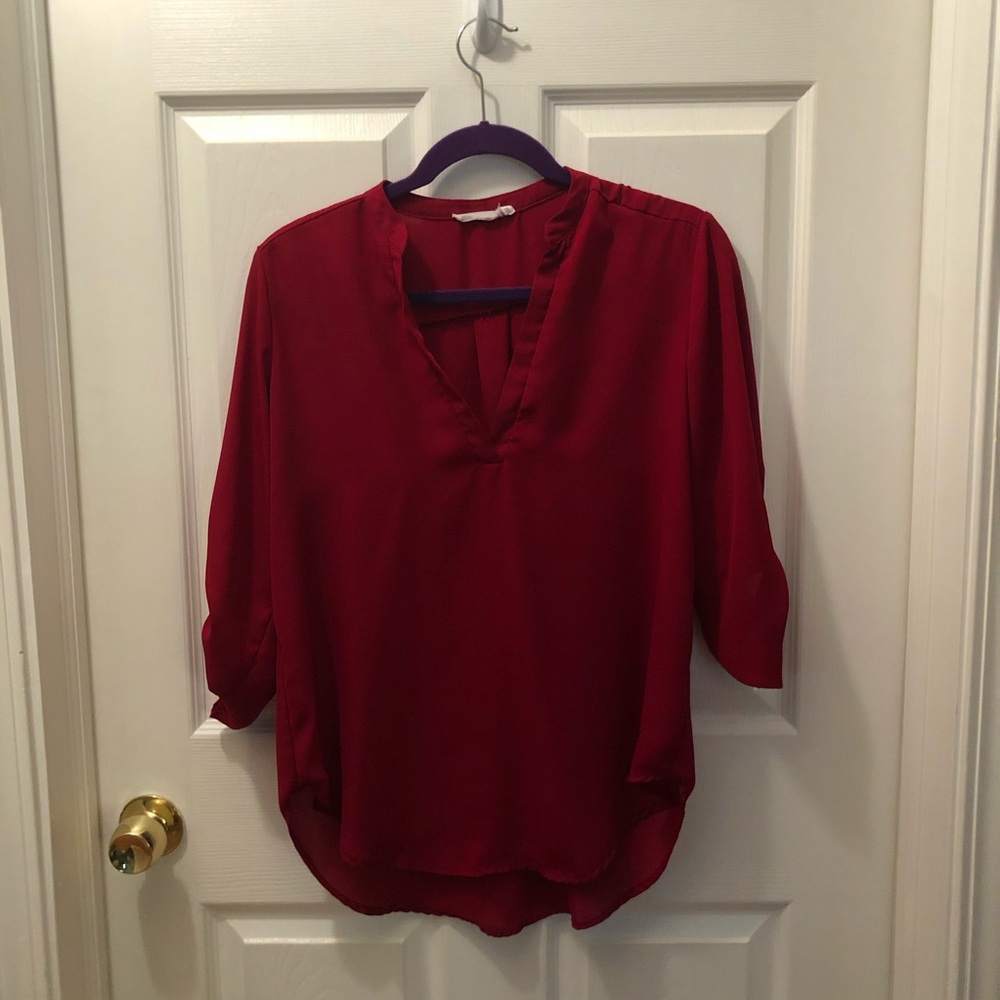 Red work blouse
